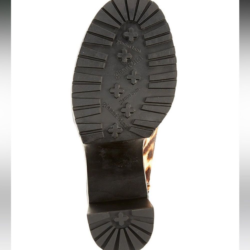 Leopard Print Faux Calf Hair Platform Loafers - Picture 4 of 6